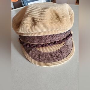 Vintage MidCentury/Classic Greek fisherman's hat/tan corduroy hat/Aegean/Unisex